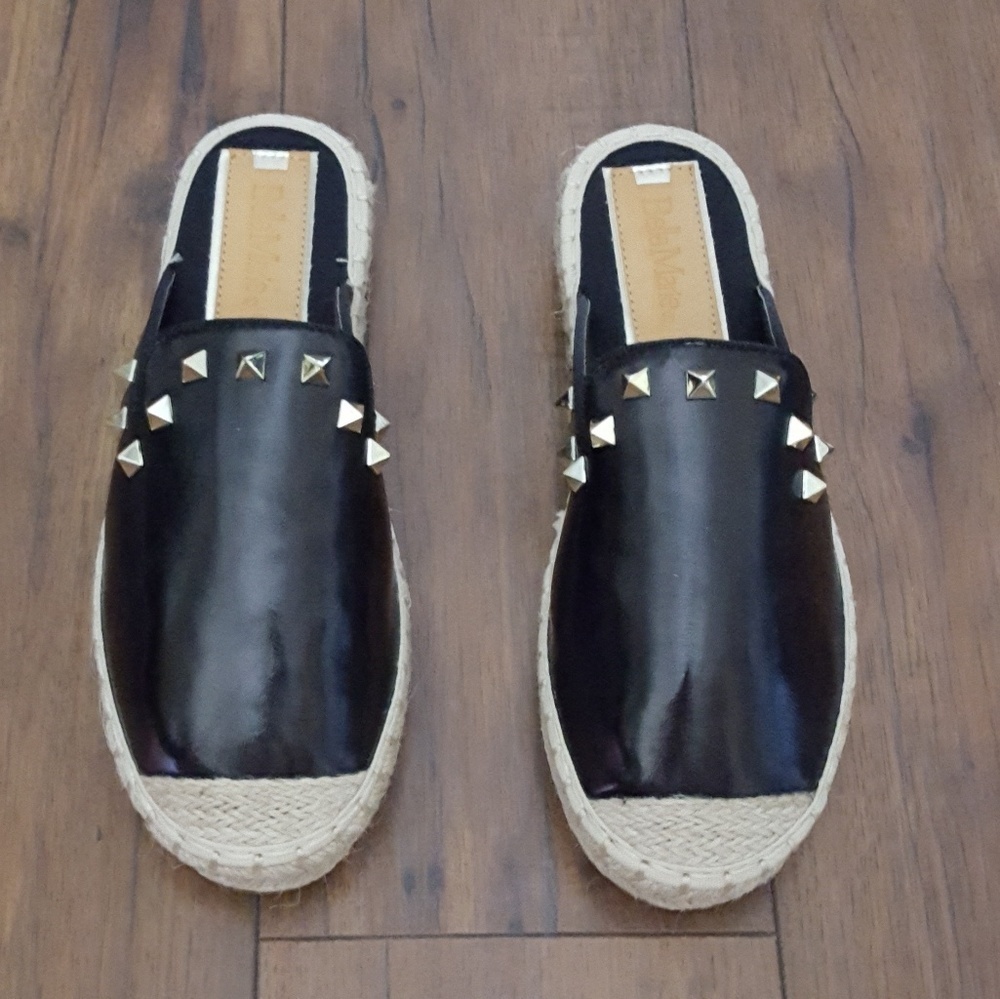Bella Marie - Black Studded Mule Espadrilles - Picture 3 of 5